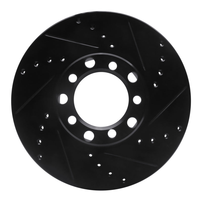 R1 Concepts 72-80 Mercedes-Benz 280SEL Front Right Drilled & Slotted Black Brake Rotor