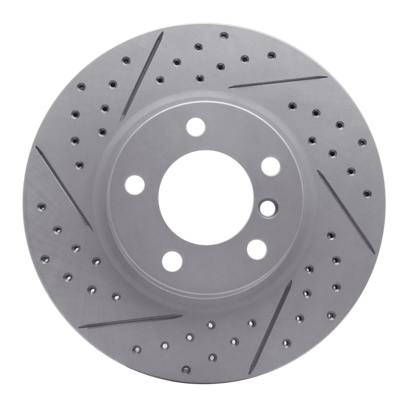 R1 Concepts 11-16 Mini Cooper Countryman Front Left Drilled & Slotted Geo-Carbon Rotor