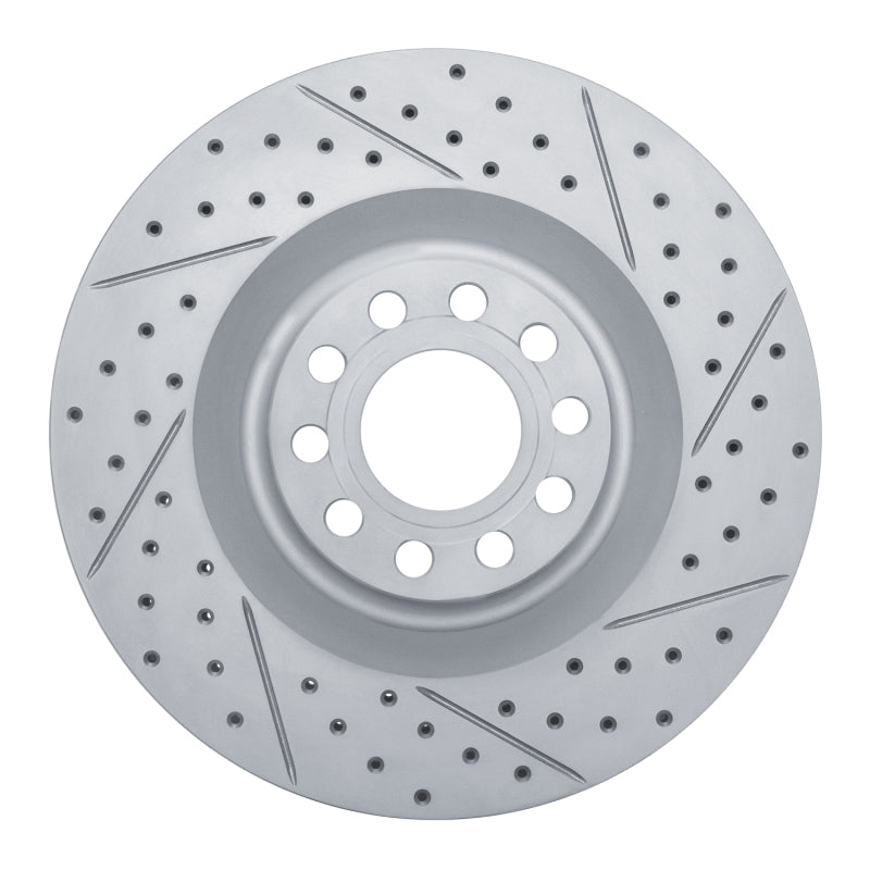 R1 Concepts 01-03 Audi S8 Front Right Drilled & Slotted Geo-Carbon Rotor