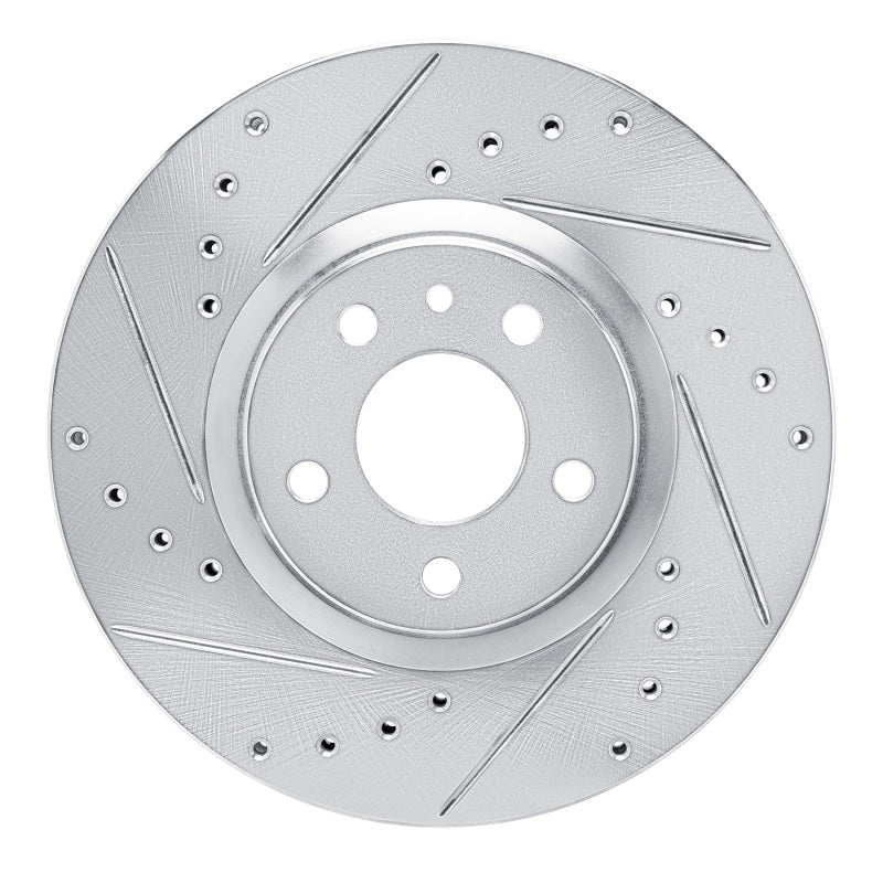 R1 Concepts 94-95 Alfa Romeo 164 Front Left Drilled & Slotted Silver Brake Rotor