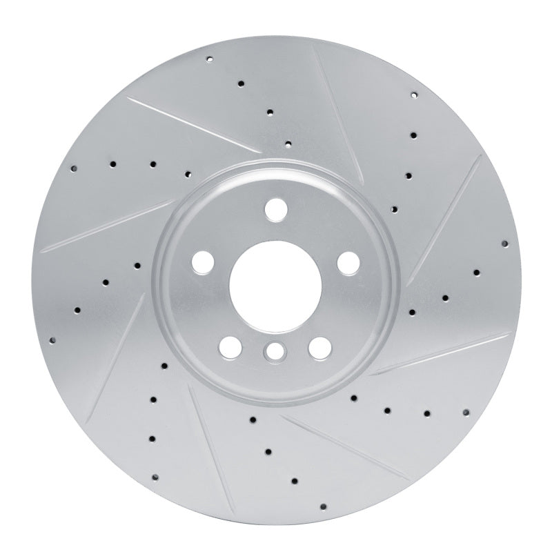R1 Concepts 16-25 BMW 840i Right Front Drilled & Slotted Silver Brake Rotor