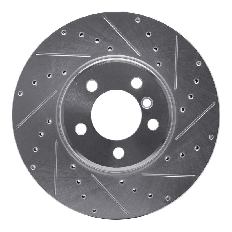 R1 Concepts 03-05 Land Rover Range Rover Front Right Drilled & Slotted Silver Brake Rotor