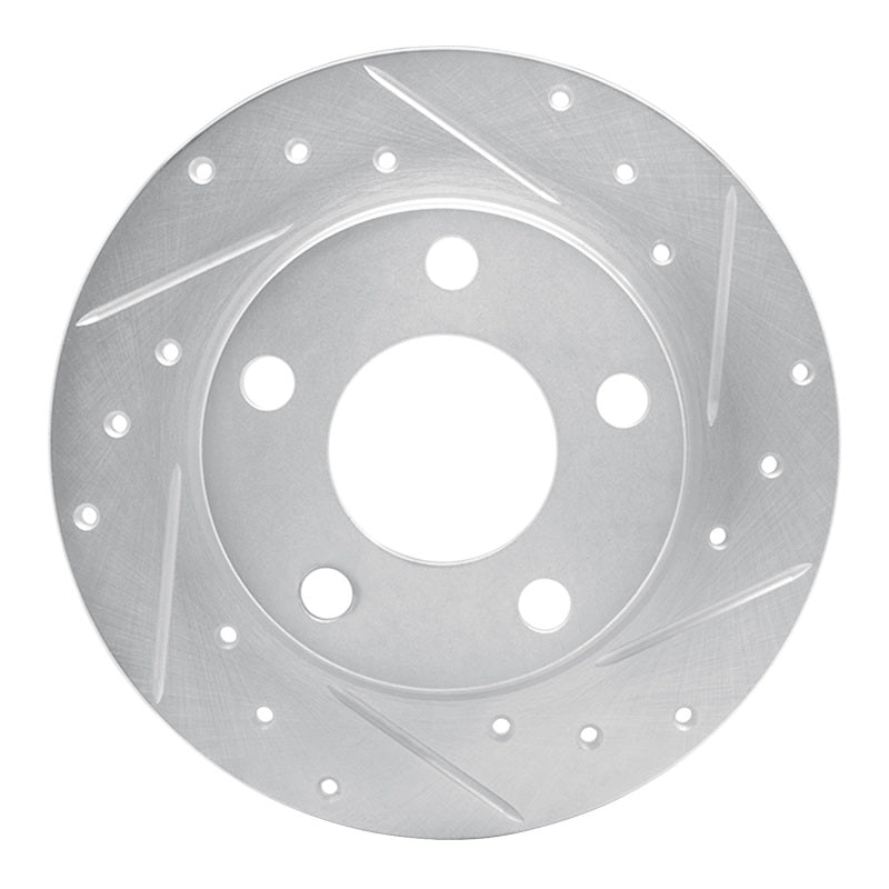 R1 Concepts 99-02 Audi A6 Quattro Rear Right Drilled & Slotted Silver Brake Rotor