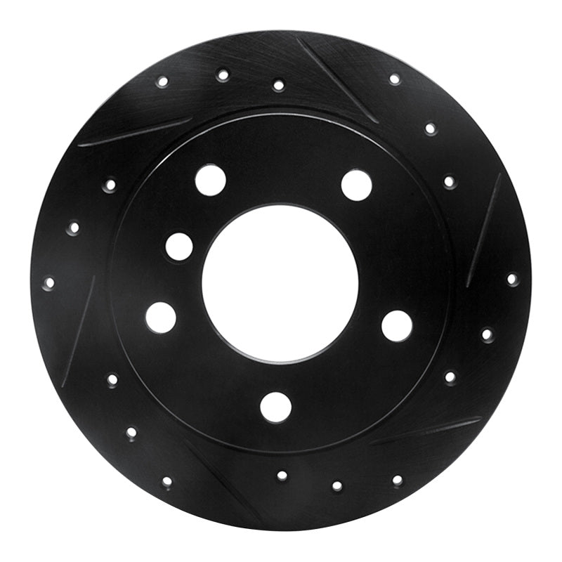 R1 Concepts 95-99 BMW 318TI Rear Right Drilled & Slotted Black Brake Rotor
