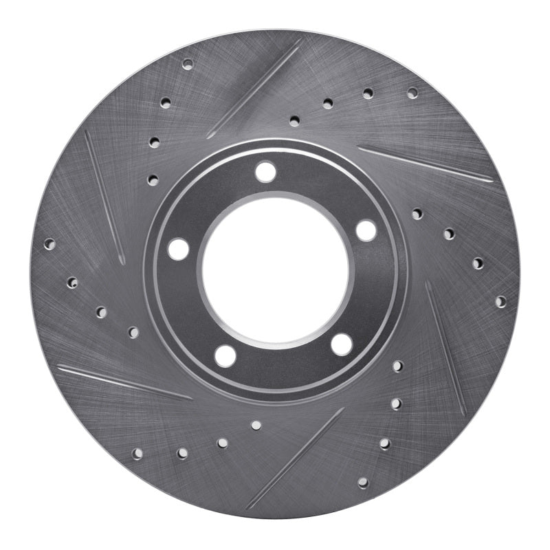 R1 Concepts 71-97 Jaguar XJ12 Front Left Drilled & Slotted Silver Brake Rotor