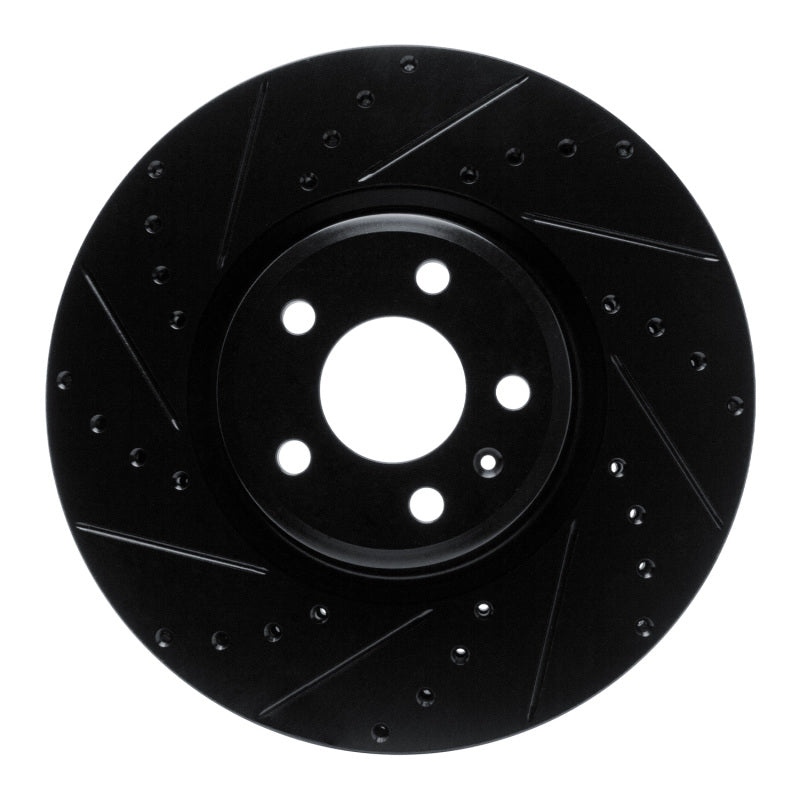 R1 Concepts 2018-2025 Audi S5 Sportback Front Left Drilled & Slotted Black Brake Rotor