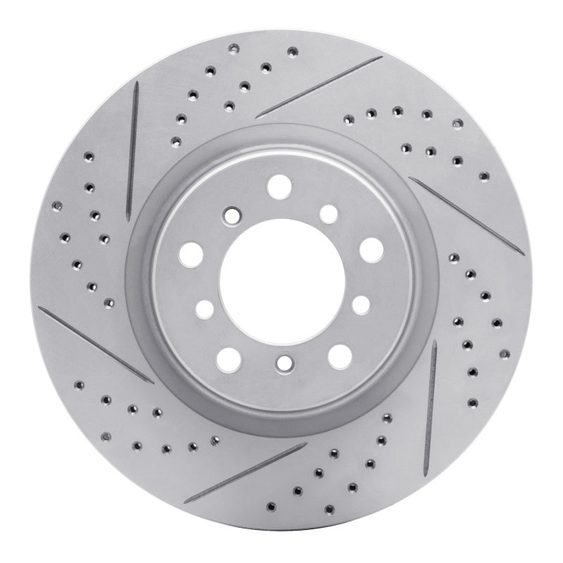 R1 Concepts 01-06 BMW M3 Right Front Drilled & Slotted Geo-Carbon Rotor