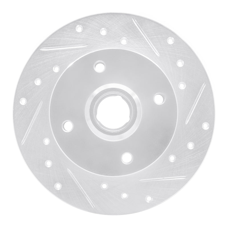 R1 Concepts 85-02 Volkswagen CORRADO Rear Right Drilled & Slotted Silver Brake Rotor