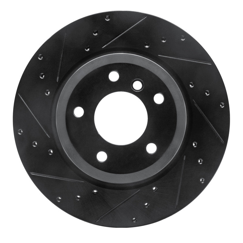 R1 Concepts 11-16 BMW Z4 Rear Left Drilled & Slotted Black Brake Rotor