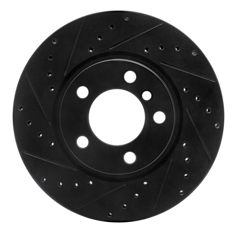R1 Concepts 11-16 Mini Cooper Paceman Front Left Drilled & Slotted Black Brake Rotor