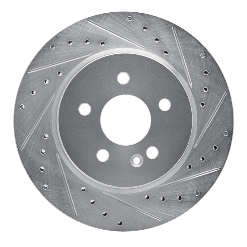 R1 Concepts 98-05 Mercedes-Benz ML430 Front Right Drilled & Slotted Silver Brake Rotor
