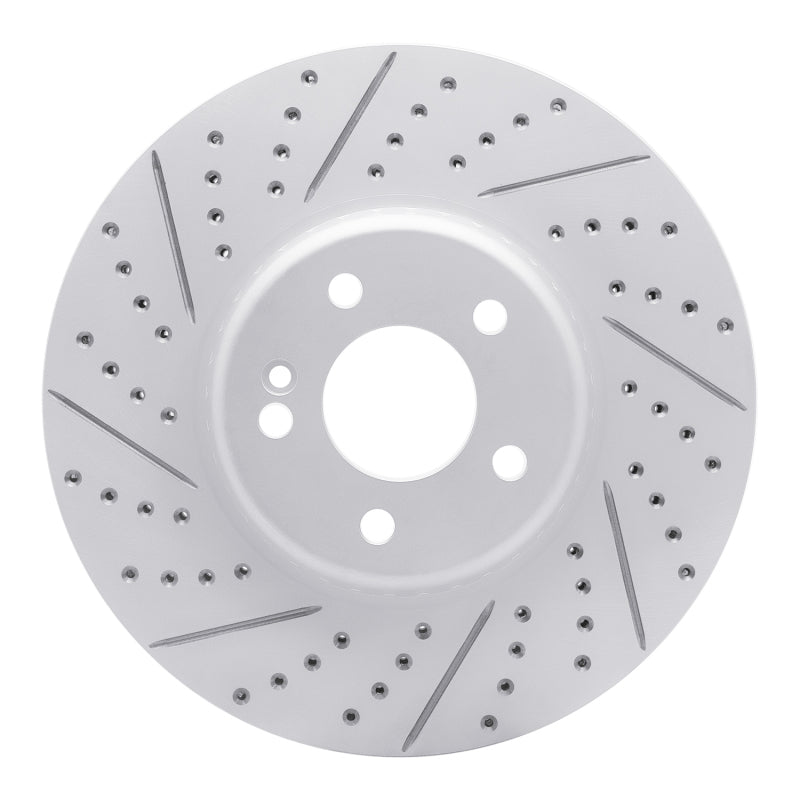 R1 Concepts 15-23 Mercedes-Benz E300 Front Left Drilled & Slotted Geo-Carbon Rotor