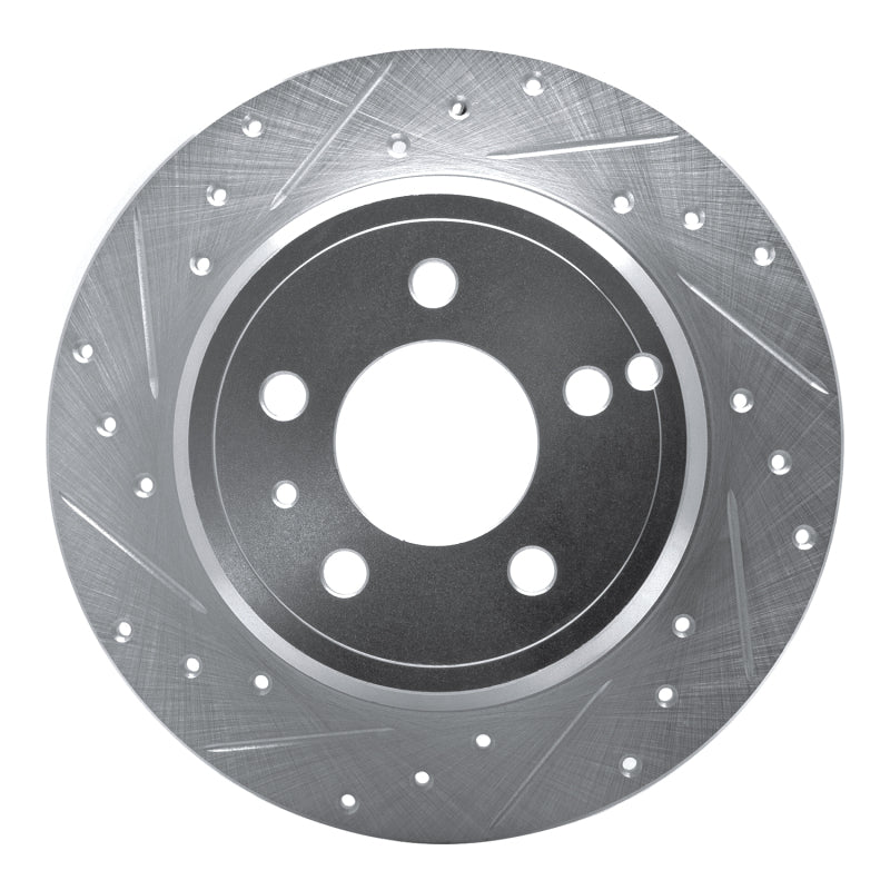 R1 Concepts 96-04 Volvo 850 Rear Left Drilled & Slotted Silver Brake Rotor