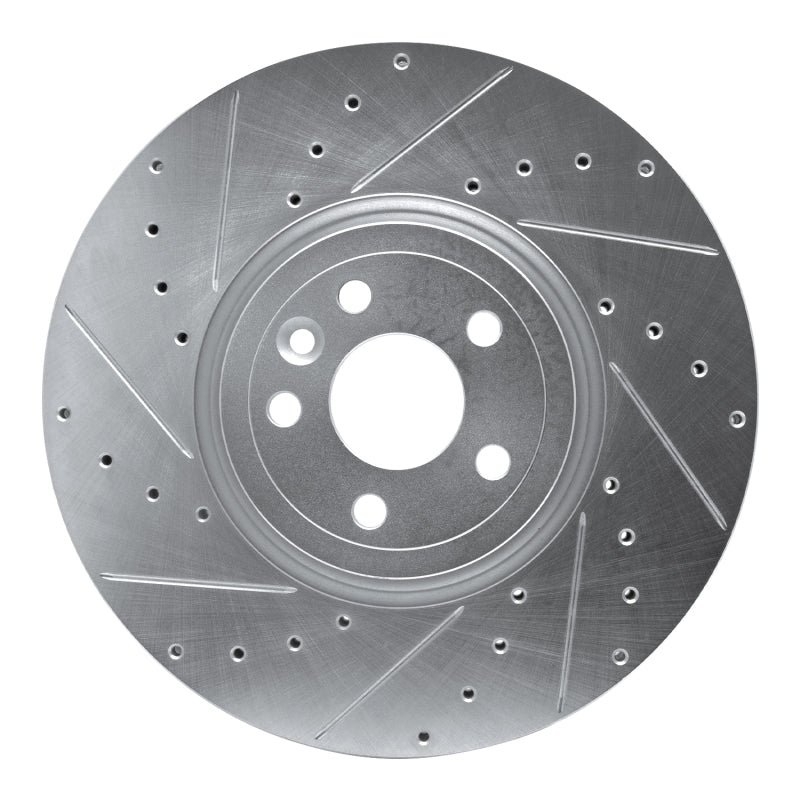 R1 Concepts 17-20 Jaguar F-Pace Front Left Drilled & Slotted Silver Brake Rotor