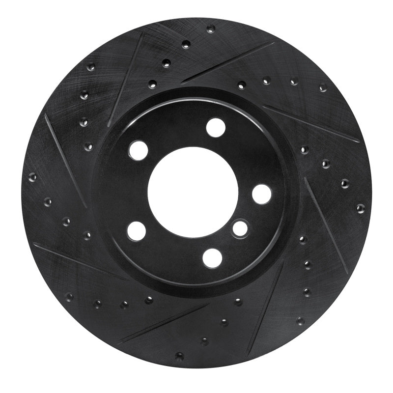 R1 Concepts 12-18 BMW 228I Front Left Drilled & Slotted Black Brake Rotor