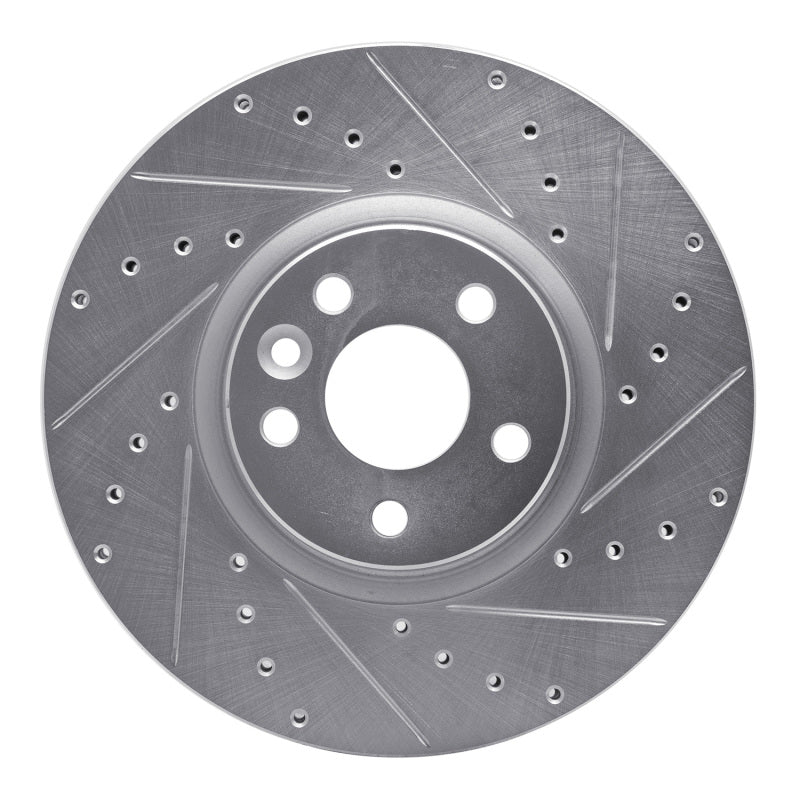 R1 Concepts 16-17 Volvo XC60 Front Right Drilled & Slotted Silver Brake Rotor
