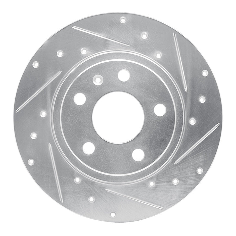 R1 Concepts 00-09 Audi A4 (USA/Canada) Rear Right Drilled & Slotted Silver Brake Rotor