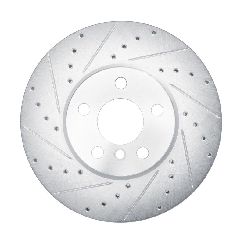 R1 Concepts 16-24 Mini Cooper (Excl Clubman) Front Left Drilled & Slotted Silver Brake Rotor