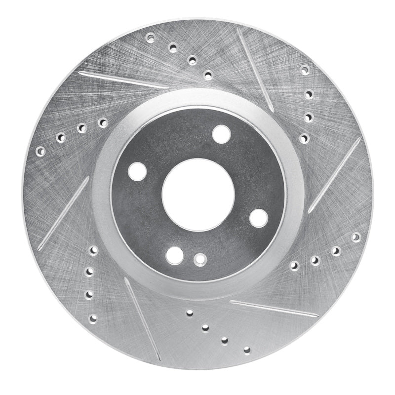 R1 Concepts 2016-2025 Fiat 124 Spider Front Right Drilled & Slotted Silver Brake Rotor