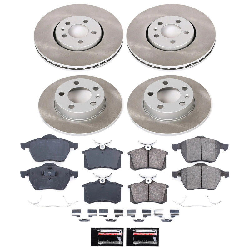 PowerStop 1999 Volkswagen Golf Front and Rear Semi-Coated Rotor Kit