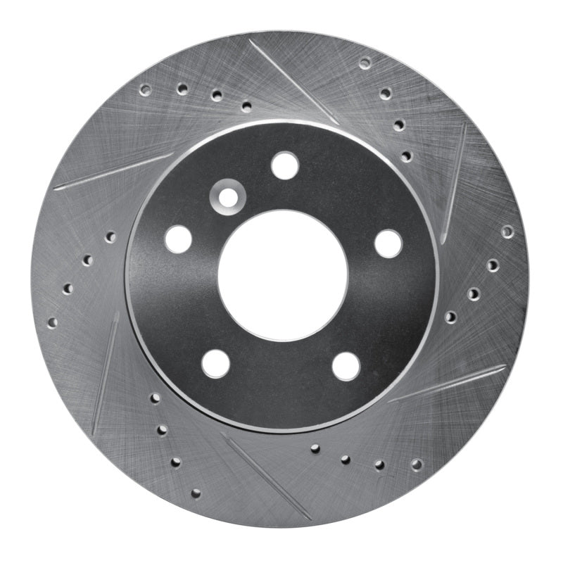 R1 Concepts 99-04 Land Rover Discovery Front Right Drilled & Slotted Silver Brake Rotor