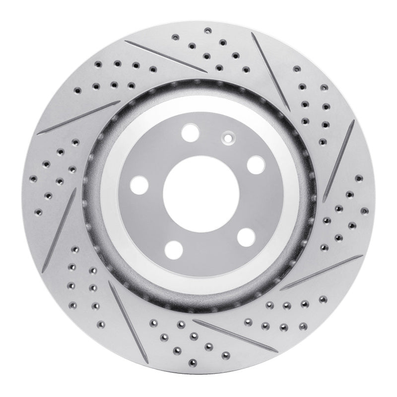 R1 Concepts 05-11 Audi A6 Quattro Rear Right Drilled & Slotted Geo-Carbon Rotor
