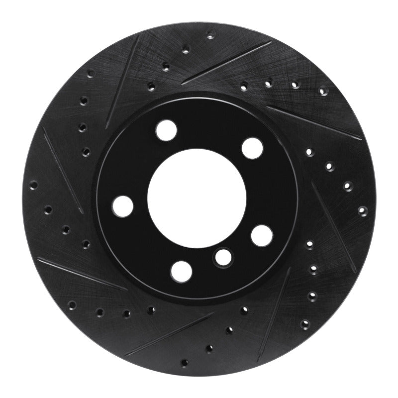 R1 Concepts 11-16 Mini Cooper Paceman Front Left Drilled & Slotted Black Brake Rotor