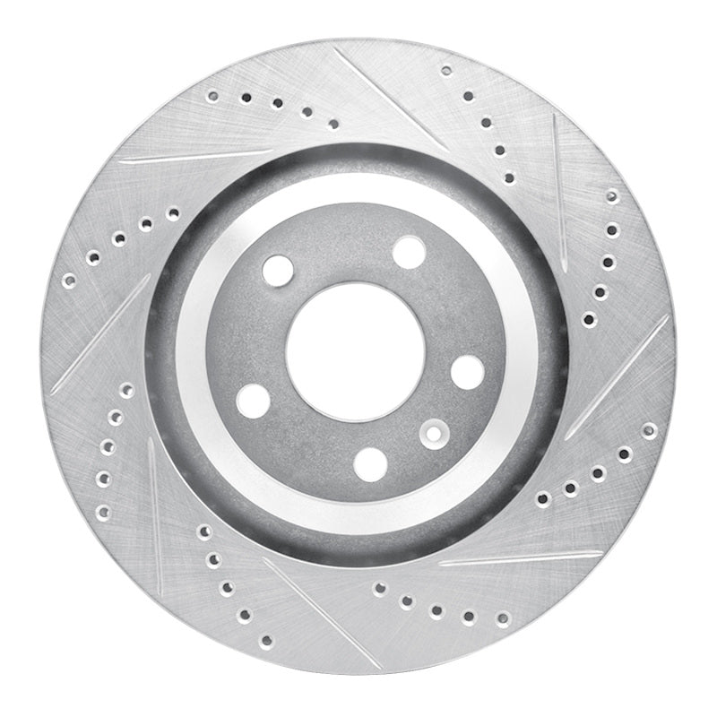 R1 Concepts 05-11 Audi A6 Quattro Rear Right Drilled & Slotted Silver Brake Rotor