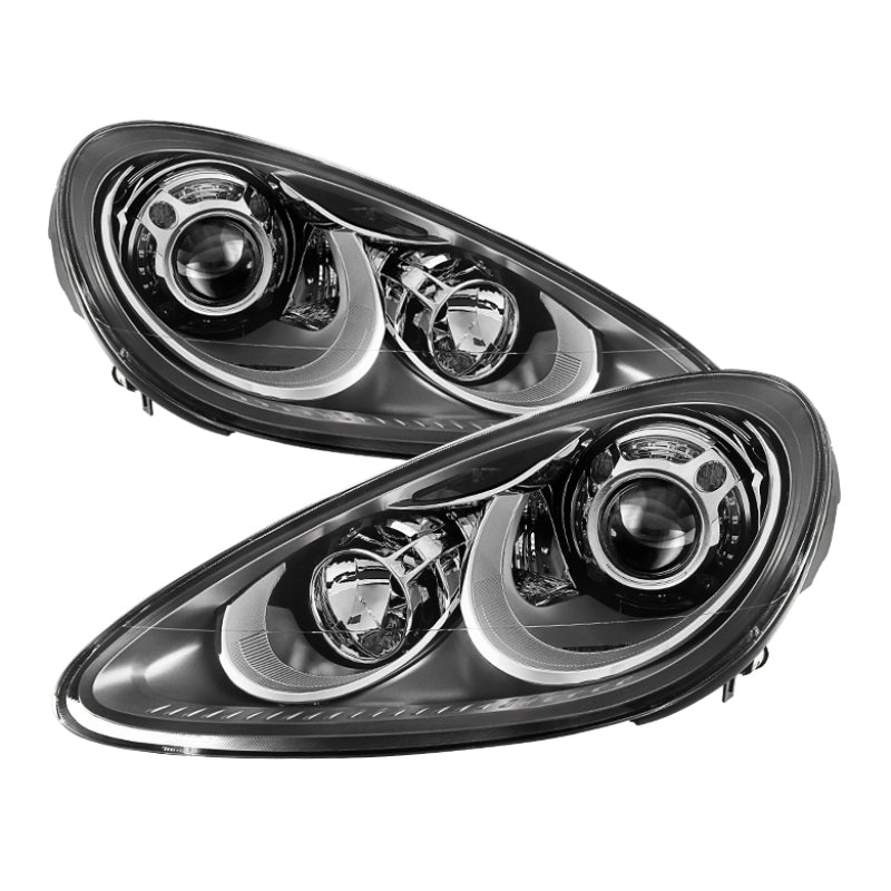 SPYDER Xtune Porsche Cayenne 11-14 4 LED Projector Headlights OE Grey PRO-JH-PCAY11-AFS-OE