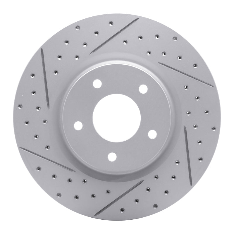 R1 Concepts 98-06 Jaguar Xk8 Front Left Drilled & Slotted Geo-Carbon Rotor