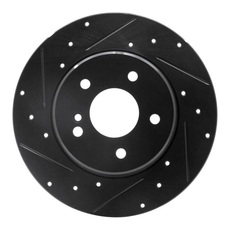 R1 Concepts 94-11 Mercedes-Benz C280 Rear Left Drilled & Slotted Black Brake Rotor
