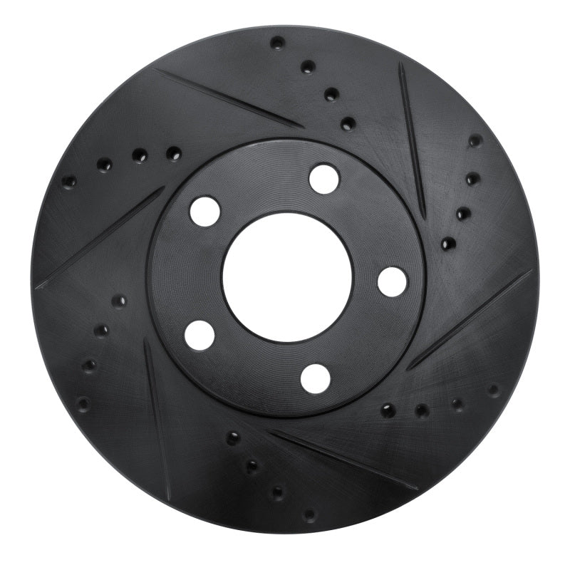 R1 Concepts 98-98 Volkswagen Passat (USA/Canada) Front Right Drilled & Slotted Black Brake Rotor