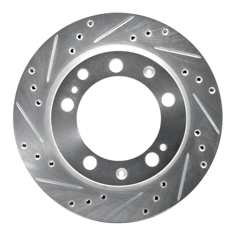 R1 Concepts 87-89 Porsche 944 Except Turbo Rear Left Drilled & Slotted Silver Brake Rotor