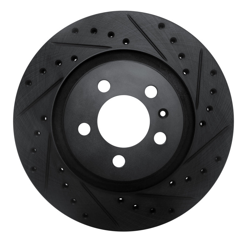 R1 Concepts 92-95 Volkswagen CORRADO Front Right Drilled & Slotted Black Brake Rotor