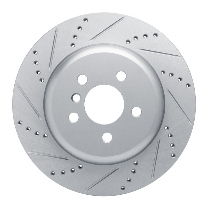 R1 Concepts 17-25 BMW 230I Right Rear Drilled & Slotted Silver Brake Rotor
