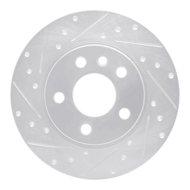 R1 Concepts 96-00 Volkswagen EuroVan Rear Left Drilled & Slotted Silver Brake Rotor