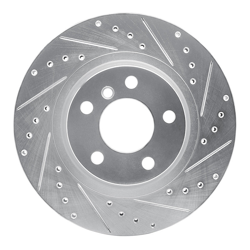 R1 Concepts 11-18 BMW X3 Rear Right Drilled & Slotted Silver Brake Rotor