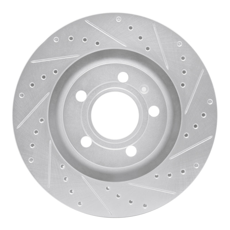 R1 Concepts 04-09 Audi S4 Rear Right Drilled & Slotted Silver Brake Rotor