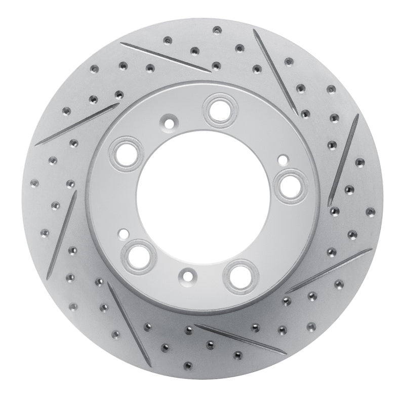 R1 Concepts 97-04 Porsche Boxster Rear Left Drilled & Slotted Geo-Carbon Rotor