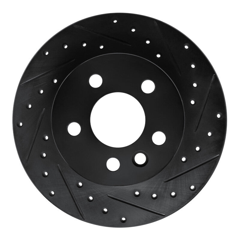 R1 Concepts 92-95 Volkswagen EuroVan Front Right Drilled & Slotted Black Brake Rotor