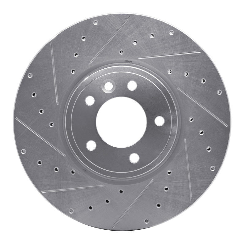 R1 Concepts 18-20 Land Rover Range Rover Front Left Drilled & Slotted Silver Brake Rotor