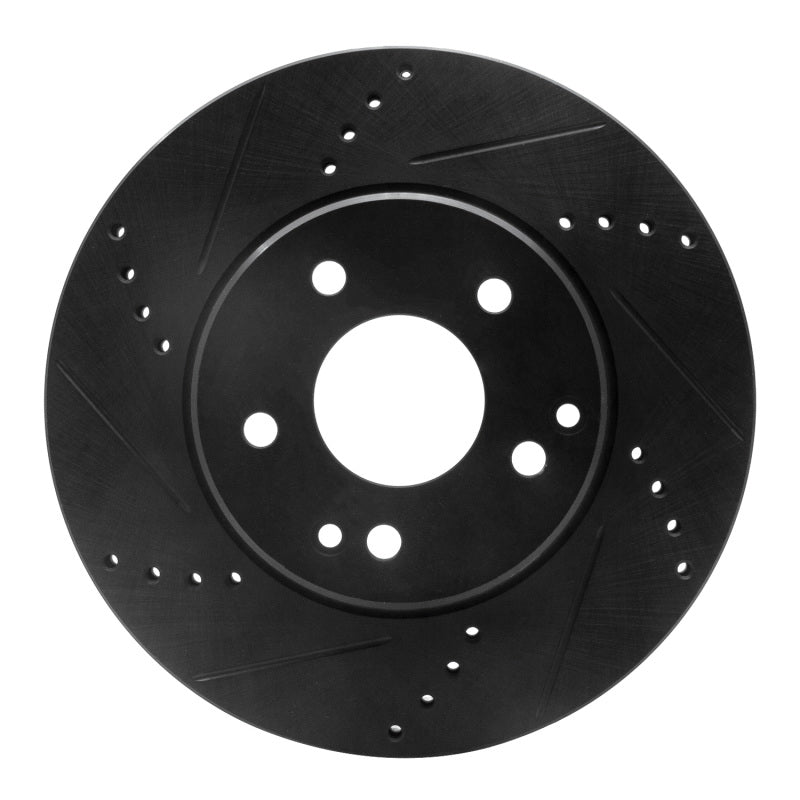 R1 Concepts 96-15 Mercedes-Benz SLK230 Front Left Drilled & Slotted Black Brake Rotor