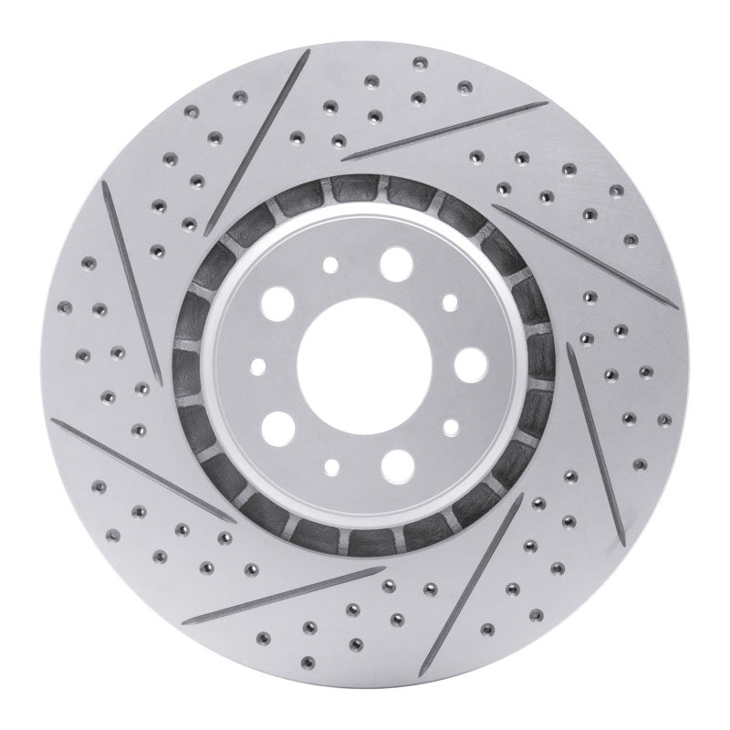 R1 Concepts 03-09 Volvo Xc90 Front Left Drilled & Slotted Geo-Carbon Rotor