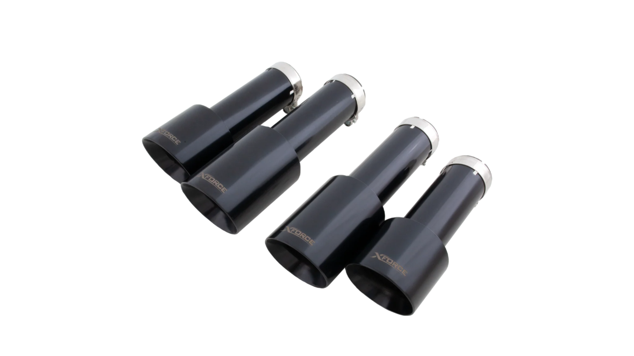 XForce Black Tips For XForce Exhaust - Audi 8V S3 Sedan