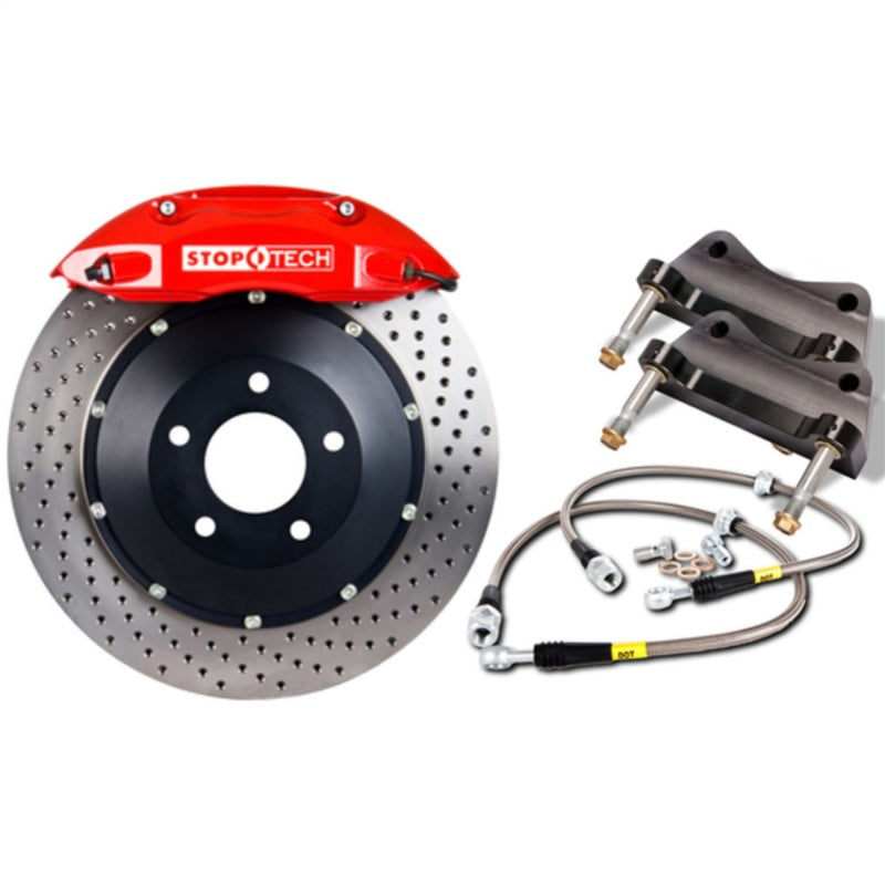 StopTech BBK 00-04 BMW M5 / 96-03 540 Series Rear ST-22 Red Caliper Drilled 345x28 Rotors