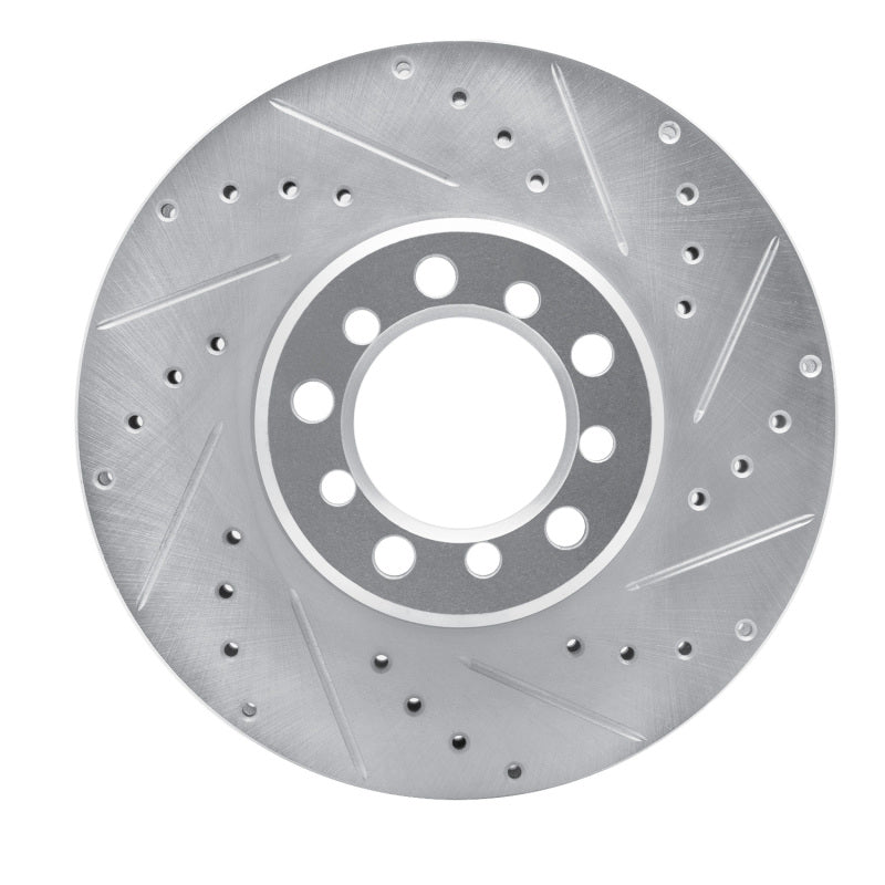 R1 Concepts 85-91 Mercedes-Benz 560SEC Front Right Drilled & Slotted Silver Brake Rotor