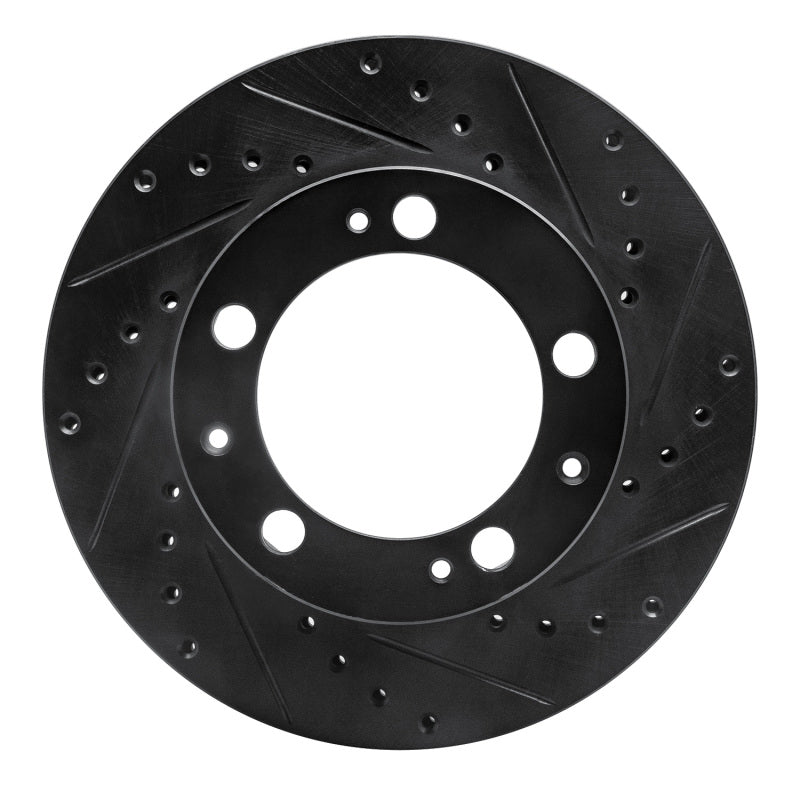 R1 Concepts 87-89 Porsche 944 Except Turbo Front Right Drilled & Slotted Black Brake Rotor