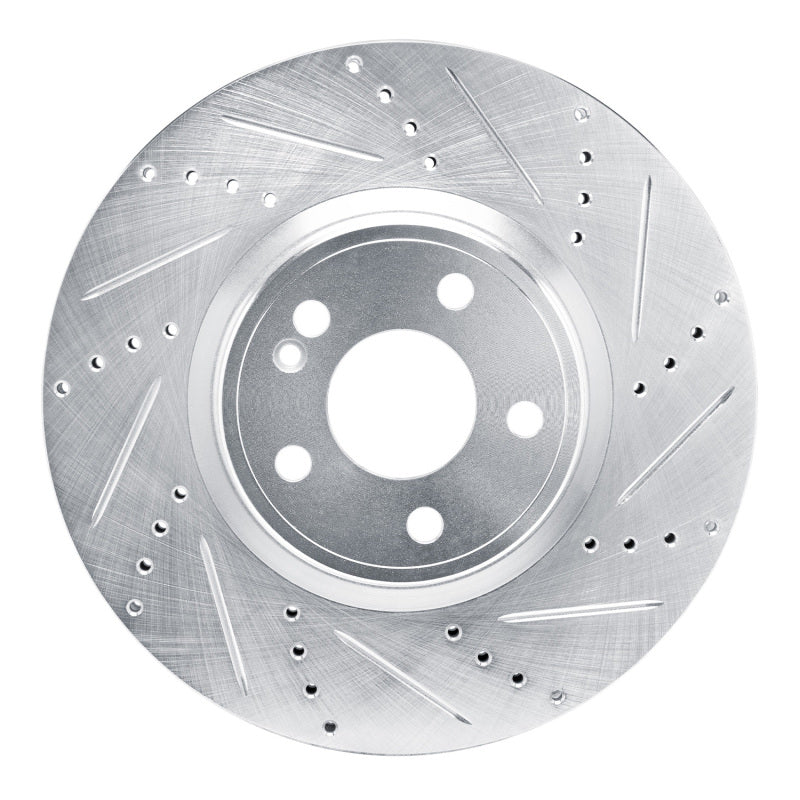 R1 Concepts 19-25 Mercedes-Benz A220 Front Right Drilled & Slotted Silver Brake Rotor