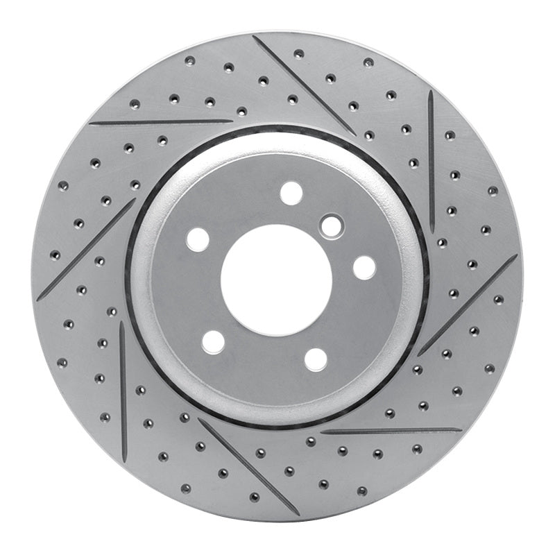 R1 Concepts 04-10 BMW 535I Rear Right Drilled & Slotted Geo-Carbon Rotor