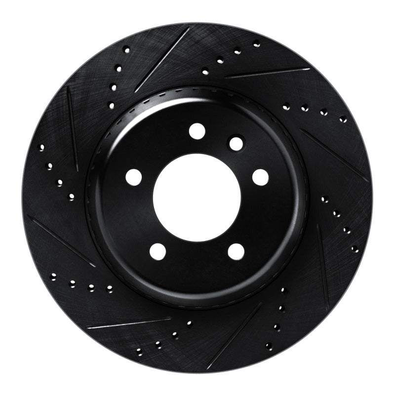 R1 Concepts 20-25 Land Rover Defender 110 Rear Left Drilled & Slotted Black Brake Rotor